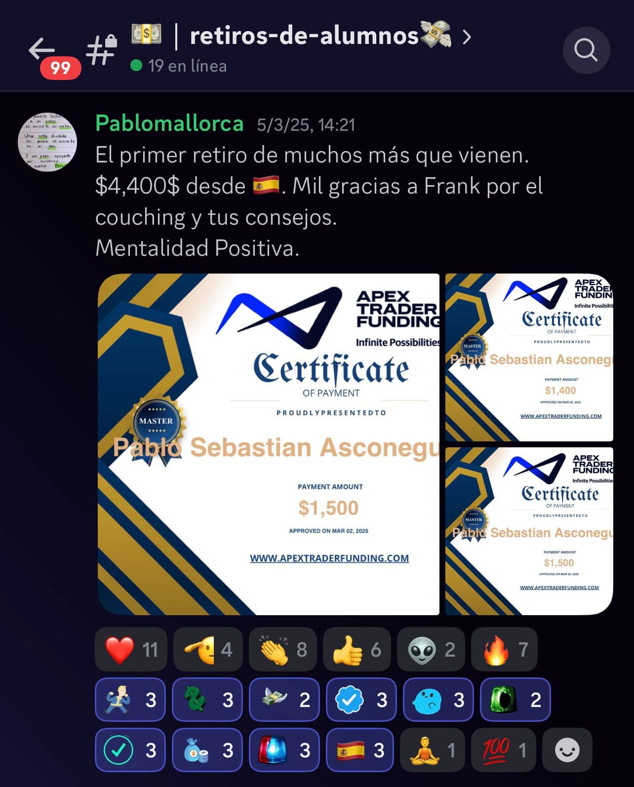 Retiro exitoso de alumno